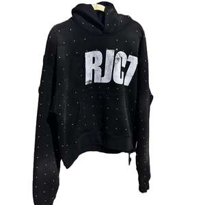 Marque privée Logo personnalisé Diamant Strass Hoodies Automne Vêtements Sweat-shirt Impression Lettre Strass Hoodies pour Femmes et Hommes - Product Image 1