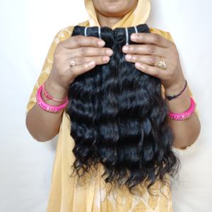 Cuticule alignée 100% naturel non traité vierge brut indien machine double trame faisceau de cheveux femmes noires Extensions de cheveux humains - Product Image 6