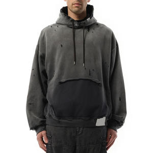 Fabricación Premium Invierno Cálido Manga larga Tallas grandes Hombres Sun Faded Hoodie Custom Your Logo Casual Wear Hombres Sudaderas con capucha impresas - Product Image 1