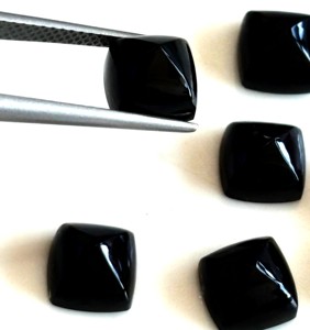 Natural 8mm Negro Onyx Sugar Loaf Cabochon-Calidad AAA Calidad Superior - Product Image 3