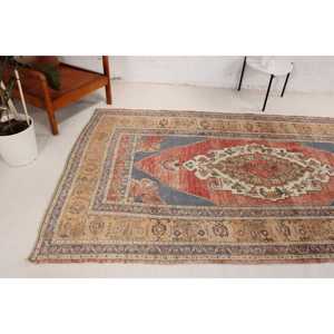 0.4x8.8 ft Vintage <b>Runner</b> Rug, Turkish <b>Red</b> Ombr Rug - Product Image 4