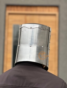 Casco Medieval de Gran Tamaño con Cruz de Latón |   Casco de Caballero de Acero Completo para Recreación y Exhibición - Product Image 4