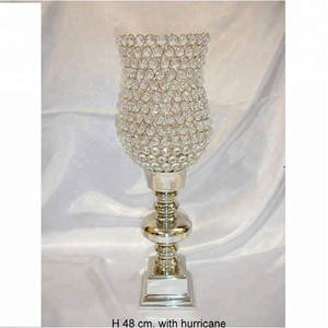 Personnalisé élégant vide votive cristal grand mariage Table centre de table Style européen décor à la main argent plaqué support - Product Image 2