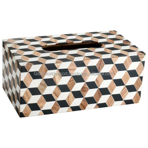 Porte-serviettes en bois infusé de résine pour la maison et le restaurant Boîtes à mouchoirs élégantes de Falak World Export - Product Image 2