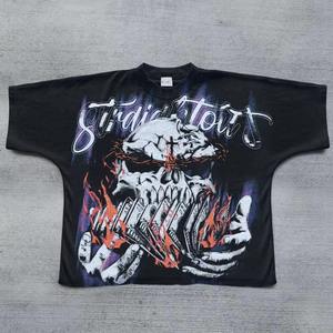 เสื้อยืดครอปสำหรับผู้ชายเสื้อยืดสไตล์สตรีทแวร์แขนสั้นลายสีพื้นใส่ได้ทั้งชายและหญิงพิมพ์ลายสกรีน - Product Image 2