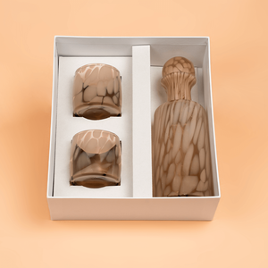 Lella Blown Glass Duo-Dark Blue Honey Clear |   Coffret cadeau de prestige - Product Image 2