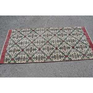 Alfombra Turca Vintage, Alfombra Decorativa de 3.1x6.7 pies, Alfombra Marroquí Roja - Product Image 3