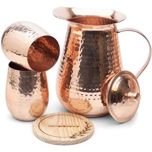 Jarra de agua de cobre puro ecológica con un acabado pulido ideal para beneficios de salud ayurvédicos e hidratación diaria - Product Image 6