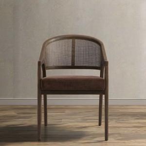 Luxurious Brown Rattan & <b>Black</b> Finish Wooden Dining <b>Chair</b> for Home Hotel Kitchen Villa Restaurant Use - Product Image 5