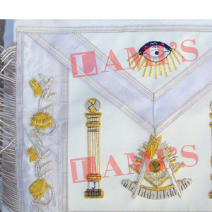 El mejor Material bordado a mano Masonic Grand Past Masters White Delantal Masonic Regalia Delantal - Product Image 2