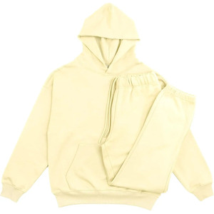 100% coton éponge français 2 pièces pull à capuche survêtement survêtement respirant sweat avec pantalon de survêtement ensemble de survêtement - Product Image 1