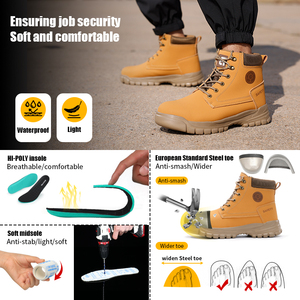 GUYISA Safety Boot Series Light and Convenient European Standard Steel <strong>Toe</strong> Yellow Color Safety <strong>Shoes</strong> - Product Image 5