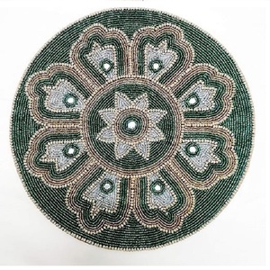 Hot Selling Product Flower Shaped With Sparkles Bead Placemat Indoor Parties <b>Centre</b> <b>Table</b> Decorative Mat for Home Hotels - Product Image 4