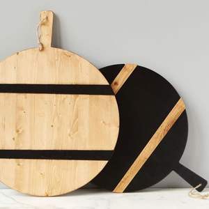 Tabla de cortar de madera de acacia y mármol con logotipo personalizado al por mayor, tabla de cortar para charcutería de queso, bloques de corte reversibles con mango - Product Image 1