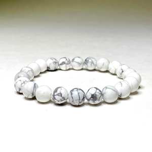 Pulsera de Cristal de Howlita Blanca Natural de Moda al por Mayor, Grabada, Curativa, Pulida, Piedra Preciosa de Amor, Ágata, Feng Shui para el Hogar - Product Image 6