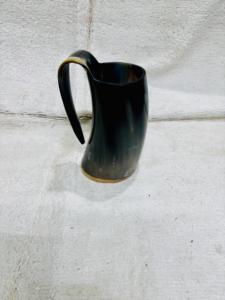 8\" Long Highly Polished Viking Drinking Horn <b>Mug</b> <b>Large</b> 35-40oz Capacity Best Bull Horn for Parties - Product Image 4
