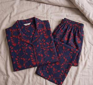 Conjunto de Pijama de Algodón Estampado en Bloque, Tejido Térmico, Estilo Indio, Ropa de Dormir de Algodón Puro con Camisa para Mujer, Alta Calidad, Suave - Product Image 1