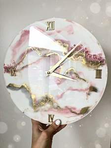 Durable Epoxy Resin Wall Clock-Handmade <b>Battery</b> <b>Operated</b> Modern Design Wedding Home Decor Customized Size Quality Furniture - Product Image 3