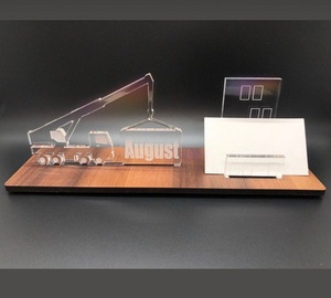 Boîte à cartes de visite en acrylique transparent imprimée, sur mesure, organisateur moderne pour le bureau de l'entreprise, les comptoirs et les présentoirs - Product Image 1