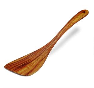 Herramientas de ensalada de lujo ecológicas de madera de acacia natural hechas a mano, juego de cocina para el hogar, 2 espátulas de madera con mango largo para sartenes antiadherentes - Product Image 1
