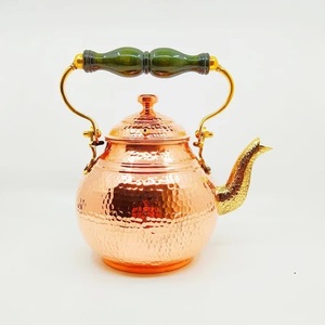 Tetera de cobre martillado, tetera personalizada con acabado pulido brillante, mango conveniente para servir té, café, cocina, uso doméstico, precio bajo - Product Image 1