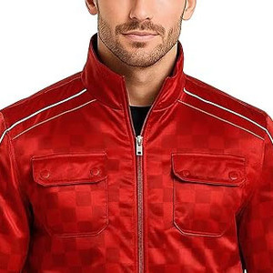 Veste en satin sur mesure pour homme, tissu en toile confortable avec des combinaisons de couleurs uniques et un logo frontal, démarquez-vous avec style - Product Image 3