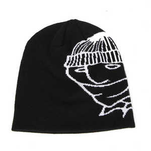 jacquard custom letter jacquard <b>beanie</b> Elastic Unisex Custom Fashion <b>Slouchy</b> Reversible Baggy Cotton Soft Jersey <b>Beanie</b> - Product Image 6