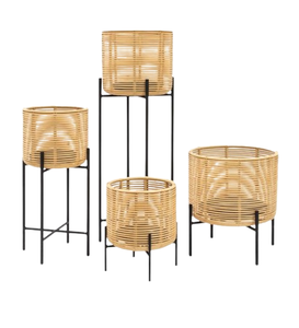 Maceta tejida de ratán para jardín, balcón, macetas decorativas para interiores y exteriores, maceta de mimbre para decoración del hogar, maceta de flores de mimbre - Product Image 2