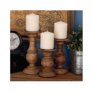 Bougeoir en bois fait à la main rustique pour Noël comme pièce maîtresse de Table de ferme dans le salon chambre bureau patio extérieur - Product Image 3