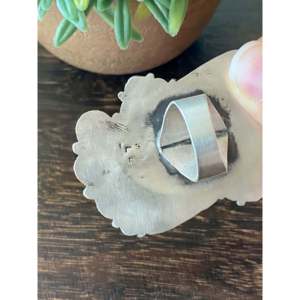Anillo de Joyería Fina Navajo con Incrustaciones de Piedras Multicolores en Plata de Ley, Talla 8.5, Bañado en Rodio para Uso Diario o Regalo - Product Image 5