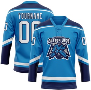 Maillot de hockey sur glace personnalisé pas cher, chemises de hockey sur glace, impression sublimée, unisexe, OEM personnalisé, style nouveau design, lacets, vêtements de hockey - Product Image 4