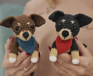 Venta al por mayor lindo hecho a mano <span class=keywords><strong>Chihuahua</strong></span> perro ganchillo tejido Amigurumi juguetes para bebé colorido Animal Kitting perro de peluche de juguete - Product Image 3