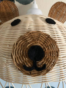 High Quality Bear Rattan Pendant <b>Light</b> Handwoven Ceiling Lamp <b>Shade</b> Cover for Kids Room <b>Nursery</b> Decor for Bedroom Use Vietnam - Product Image 3