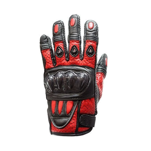 Men's Red Full Finger Leather Motorbike Riding Gloves Knuckle <b>Protector</b> Motorcycle Auto Racing Wear Gloves For Men - Product Image 2