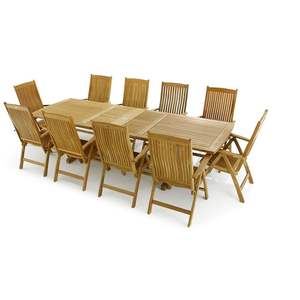 Juego de comedor de teca reclinable Interior Exterior - Product Image 1