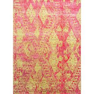 Alfombra Kavi Rosa y Morada de Lana y Seda de Bambú Anudada a Mano, 10 mm de Grosor, Diseño Abstracto para Entrada y Pasillo del Hogar -Esk-662 - Product Image 1