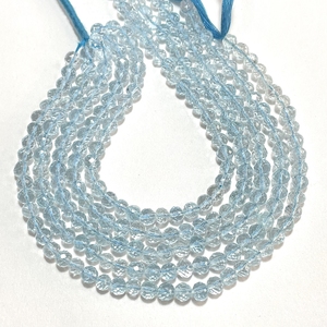 Sky <b>Blue</b> Topaz Faceted Round Shape <b>Beads</b>, Natural Gemstone Round <b>Beads</b>, Wholesale Beading Supplies - Product Image 1
