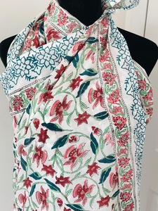 Digital Print Solid Cotton Long Breathable Sarong Pareo | Scarf Neck Head <b>Wrap</b> <b>Beach</b> Wedding Gift for Women - Product Image 4