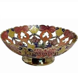 Cuenco decorativo grabado en metal artesanal Cuenco de latón de calidad premium para dulces y dátiles a precios reducidos - Product Image 2