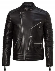 Esprit Classic Style Casual Designer <b>Biker</b> Leather <b>Jacket</b> High Quality Genuine Leather Winter Breathable Lining Satin Waterproof - Product Image 6