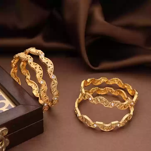 Bracelet en laiton doré Bracelet en laiton tendance Bijoux de mode Bracelets de haute qualité pour dames Bracelets de bijoux à la main Prix d'usine - Product Image 5