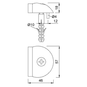 Aluminum Silver Eloxiated Draft <b>Stopper</b> for 2001.31 Height 18mm with Dbelmontage KWS - Product Image 3