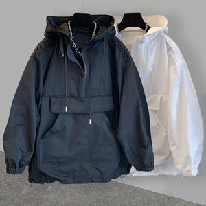 Veste coupe-vent décontractée pour homme à capuche unie imperméable à deux tons Nouvelle arrivée Vêtement décontracté Vente chaude RRI-MHH-205 - Product Image 3