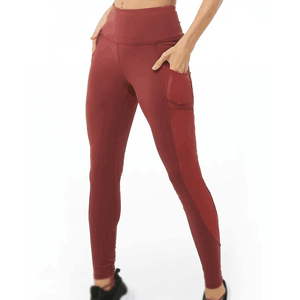 Leggings Capri de Yoga de Cintura Alta para Mujer, Spandex/Nailon, Elásticos en Cuatro Direcciones, Cintura Elástica con Bolsillos, Ropa Deportiva Personalizada - Product Image 1