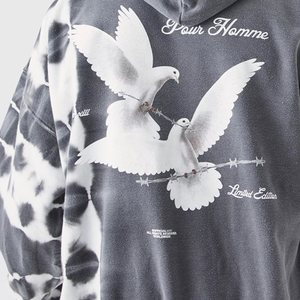เสื้อฮู้ดดี้ผู้ชายแบบซับลิเมชั่น ผ้าฝ้าย 100% คุณภาพสูง สั่งซื้อจำนวนมากได้ MOQ ต่ำ ผ่านกระบวนการ Acid Wash ทรงโอเวอร์ไซส์ ขายดีที่สุด แฟชั่น - Product Image 5
