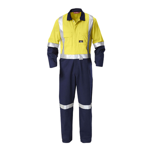 Men Flame Resistant Polyester Coverall Hi Vis Reflective Safety Workwear Industrial Protective Clothing FR Uniform ANSI - Product Image 5