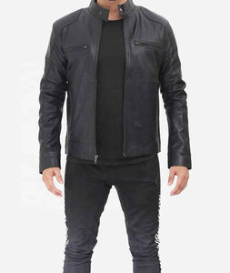 Veste de moto en peau de mouton pour hommes nouveauté motard noir design décontracté en cuir véritable saison d'hiver à Nurak 2025 personnalisé - Product Image 2