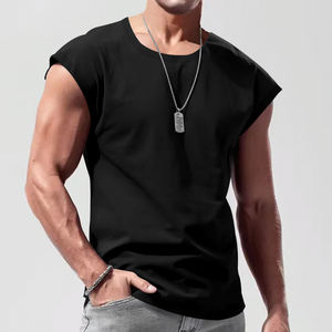 Débardeur en coton sans manches pour hommes et jeunes Street Fashion Brand Split Short Sleeves - Product Image 3
