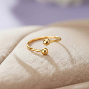 Anillo de Plata de Moda Hallmark con Diseño de Dos Puntos, Chapado en Oro Rosa, Incrustaciones de Oro Rosa de 18K, Latón, para Regalo - Product Image 2