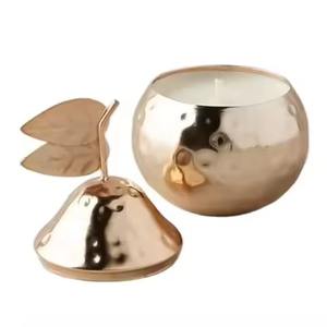 Tarro de vela de metal de alta venta Premium elegante para el hogar Hotel decoración uso tarro de vela de metal en acabado Chapado en cobre - Product Image 4